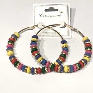 Rainbow, big hoop earrings